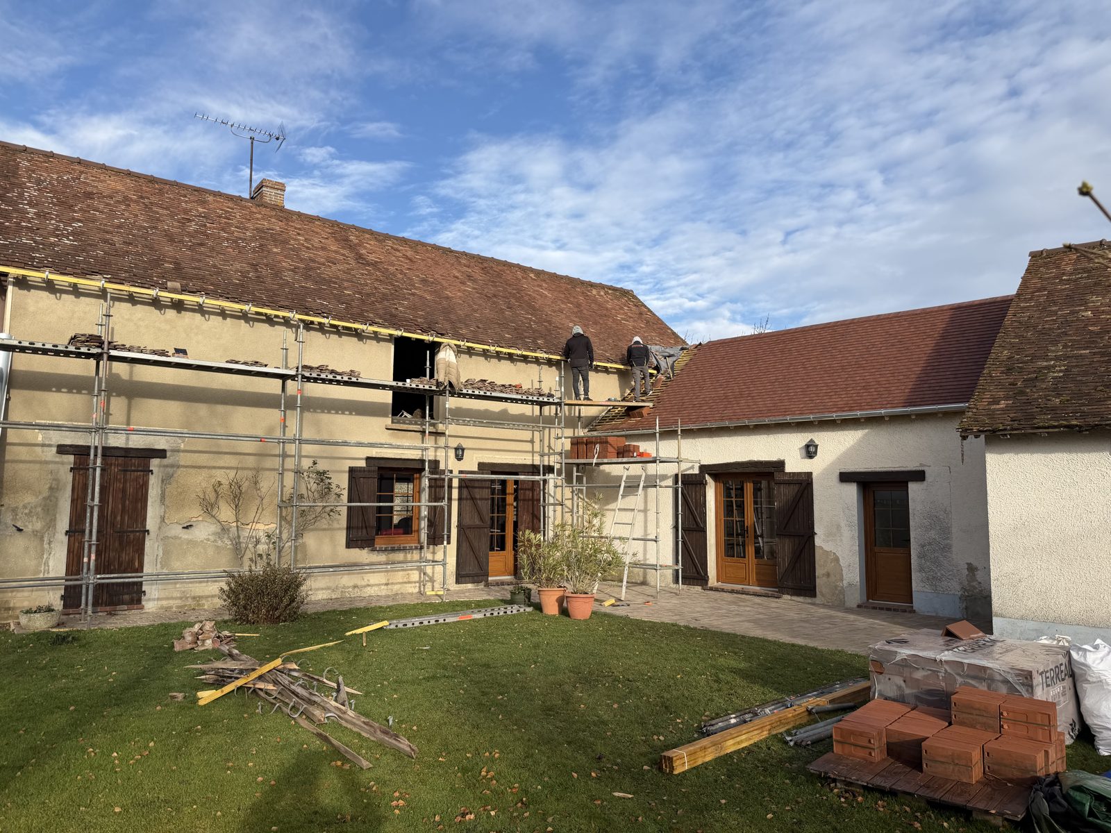 Réfection de couverture en cours